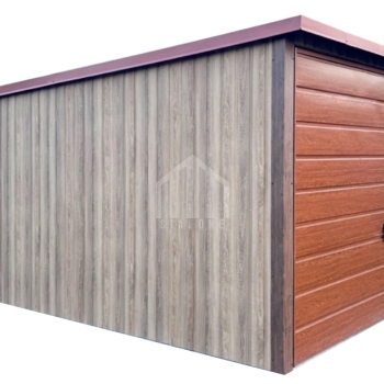 Ogłoszenie - Garaż blaszany 3x5 - wiata 1x5m - brama uchylna - winchester - złoty dąb - drewnopodobny - dach spad w tył SO173