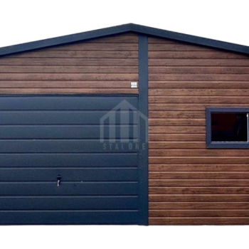 Ogłoszenie - Garaż blaszany 9x6m + wiata 3x6m - 2 x brama uchylna - drzwi - okno - drewnopodobny - dach dwuspadowy - rynny SO176