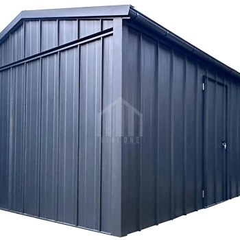 Ogłoszenie - Garaż blaszany 4x6 - brama uchylna - okno - drzwi - antracyt - blacha na rąbek - dach dwuspadowy - rynny SO182