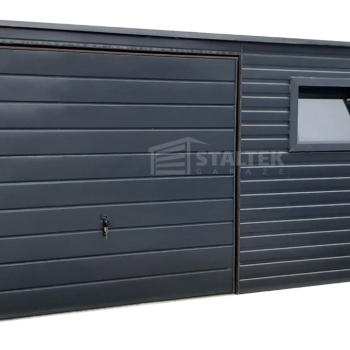 Ogłoszenie - Schowek - Domek Ogrodowy 6x3 - Brama - 2x okno - drzwi - antracyt - dach spad w tył ST106 - Pabianice - 10 100,00 zł