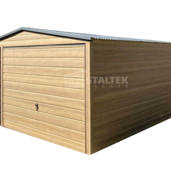 Ogłoszenie - Garaż Blaszany 4x5m - Brama uchylna - drzwi - Winchester - drewnopodobny - dach dwuspadowy ST135