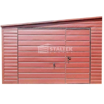 Ogłoszenie - Garaż Blaszany 4,5x7m Brama uchylna - Ciemny Brąz - Dach spad w bok ST140