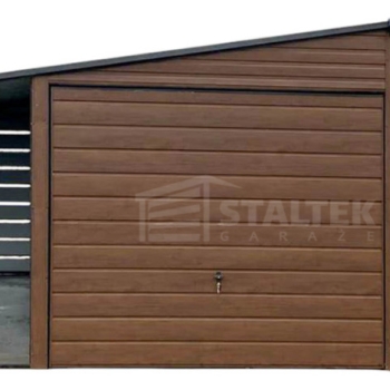 Ogłoszenie - Garaż blaszany 6x6 + wiata 3x6 - 2x Brama uchylna - rynny - drewnopodobny Dach dwuspadowy ST109