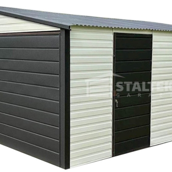 Ogłoszenie - Garaż Blaszany 6x6 - 2x Brama Uchylna - Drzwi - Okno - Biały - Antracyt - dach Dwuspadowy ST115 - Piła - 12 200,00 zł