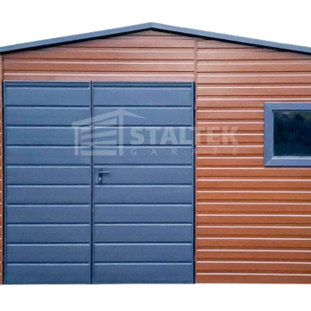 Ogłoszenie - Schowek - Domek Ogrodowy 5,5x3m + wiata 0,5m -  Brama - okno - złoty dąb - dach dwuspadowy ST130