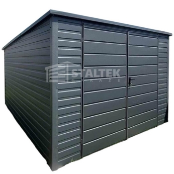 Ogłoszenie - Schowek - domek ogrodowy 3,5x4,5m - brama dwuskrzydłowa - antracyt - dach spad w tył  ST144