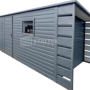 Ogłoszenie - Schowek - Domek Ogrodowy 5x2 + Wiata 0,5m 2x Drzwi - Okno - dach spad w tył ST107