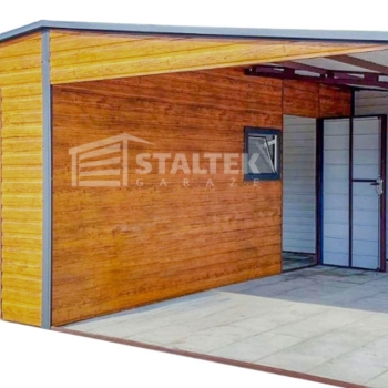 Ogłoszenie - Garaż Blaszany 4x6m + Wiata 4x6m Panele Verona Brama Uchylna Okno Drzwi Drewnopodobny ST138