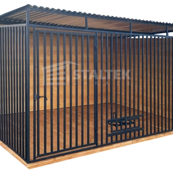 Ogłoszenie - Wiata śmietnikowa dach prosty 4x0,6m 2x furtka - Antracyt ST126