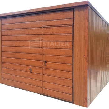 Ogłoszenie - Garaż blaszany 3x5m - 2x Brama - drzwi - złoty dąb - dach spad w tył ST120