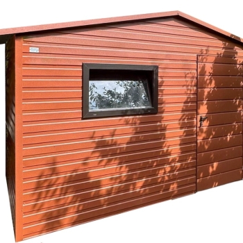 Ogłoszenie - Schowek - domek ogrodowy 3,2x2 - drzwi - okno - jasny brąz - dach dwuspadowy - rynna ID475