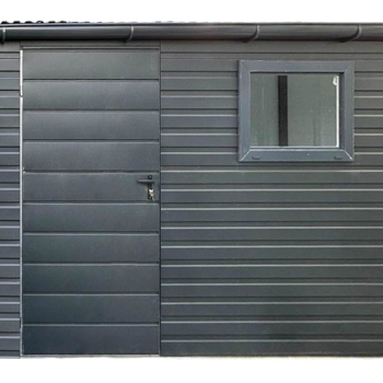 Ogłoszenie - Schowek - domek ogrodowy 3,5x1,2m - 2x drzwi - okno - antracyt - dach spad w przód - rynna ID1049