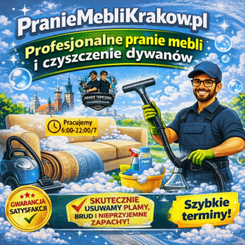 Ogłoszenie - Pranie dywanów, wykładzin, sof, kanap, materace. Tapicerka meblowa. - Kraków - 150,00 zł