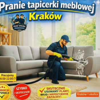 Ogłoszenie - Pranie (narożniki, sofy, fotele, krzesła, materace, podnóżki, poduchy), dywaników. - Kraków - 150,00 zł