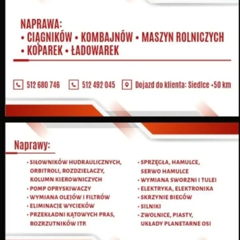 Ogłoszenie - Naprawa ciągników maszyn rolniczych Siedlce mazowieckie