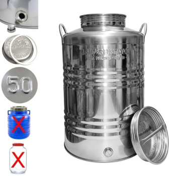 Ogłoszenie - Beczka bańka ze stali nierdzewnej inox pojemnik zbiornik hermetyczny 50L na bimber olej roślinny ocet woda pitna sok - Siemianowice Śląskie - 539,99 zł