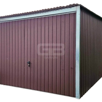Ogłoszenie - Garaż blaszany 3x4 m - wolnostojący - brama uchylna - ciemny brąz - spad w tył GB134