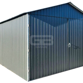 Ogłoszenie - Garaż blaszany 3x6m - wolnstojący - brama dwuskrzydłowa - antracyt dwuspadowy GB155