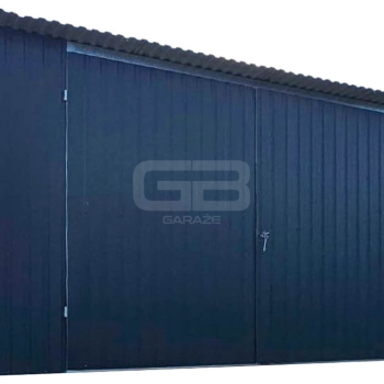 Ogłoszenie - Garaż blaszany 4x5m - wolnostojący - brama dwuskrzydłowa - antracyt - spad w tył GB164