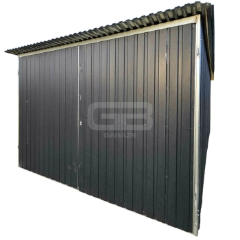 Ogłoszenie - Blaszak 3×5 m II gat – garaż na budowę – konstrukcja wolnostojąca – brama – spad dachu do tyłu GB101