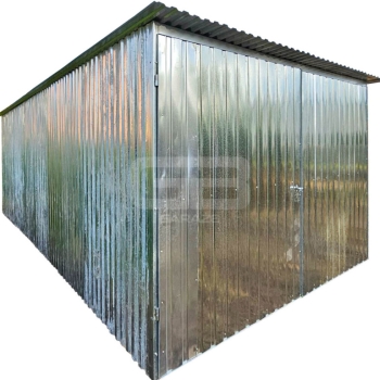 Ogłoszenie - Garaż blaszany 3×5 m – II gatunek – idealny na budowę – wolnostojący – brama – dach jednospadowy GB117