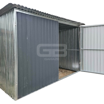 Ogłoszenie - Garaż blaszany 3x5m II gat - blaszak na budowę - wolnostojący - brama - dach spad w tył GB121