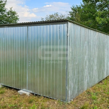 Ogłoszenie - Blaszany garaż 3×5 m II gat – garaż budowlany – wolnostojący – brama – dach spad w tył GB108