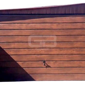 Ogłoszenie - Garaż blaszany 3,5x5 Brama uchylna - kolor drewnopodobny - spad w bok GB131