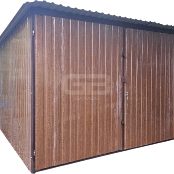 Ogłoszenie - Garaż blaszany 3x4 Brama - ciemny orzech - drewnopodobny Dach spad w tył GB133