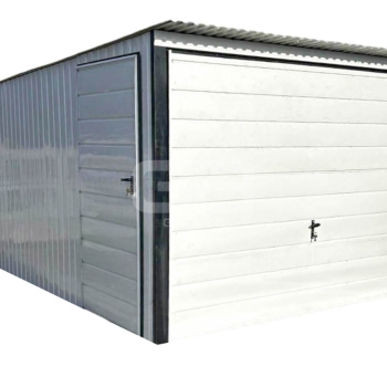 Ogłoszenie - Garaż blaszany 3x5 brama uchylna - drzwi - Biały Dach spad w tył GB141