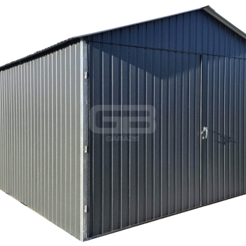 Ogłoszenie - Garaż blaszany 3x6 Brama dwuskrzydłowa - antracyt - dach dwuspadowy GB152