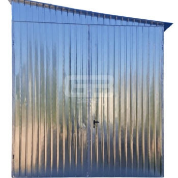 Ogłoszenie - Garaż blaszany 3x12m - brama dwuskrzydłowa - drzwi - okno - ocynk - dach spad w bok GB158