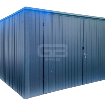 Ogłoszenie - Garaż blaszany 4x5m Brama dwuskrzydłowa - antracyt - dach spad w tył GB163