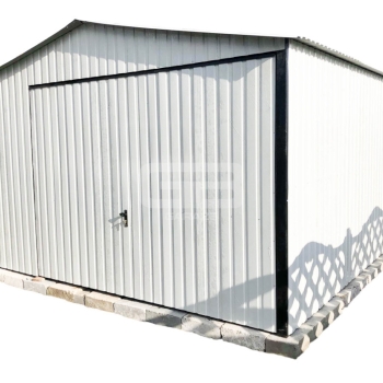 Ogłoszenie - Garaż blaszany 4x6 Brama uchylna Biały - wolnostojący GB169