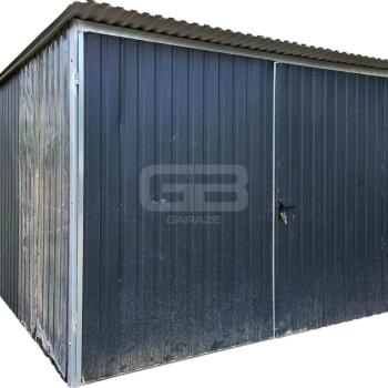 Ogłoszenie - Blaszany garaż 3×5 m II gat – garaż budowlany – wolnostojący – brama – dach spad w tył GB107