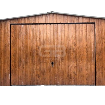 Ogłoszenie - Garaż blaszany 5x8 wolnostojący - Brama uchylna - Okno - drzwi drewnopodobny Dach dwuspadowy - GB176