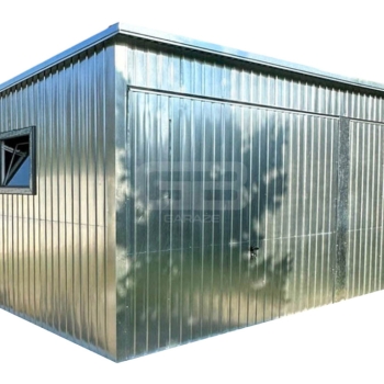 Ogłoszenie - Garaż blaszany 6x6m - 2x brama uchylna - 2x okno - drzwi - ocynk - dach spad w tył GB181