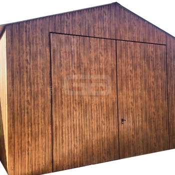 Ogłoszenie - Garaż blaszany 6x9 Brama + 3x okno drewnopodobny  Dach dwuspadowy GB184