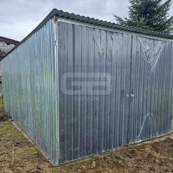Ogłoszenie - Blaszany garaż 3×5 m II gat – garaż budowlany – wolnostojący – brama – dach spad w tył GB106
