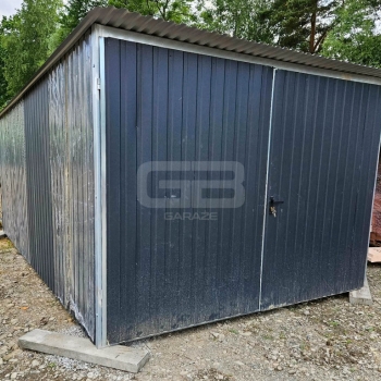 Ogłoszenie - Blaszany garaż 3×5 m II gat – garaż budowlany – wolnostojący – brama – dach spad w tył GB107 OLX
