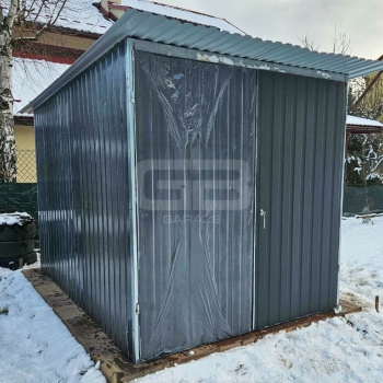 Ogłoszenie - Blaszak 3×5 m II gat – garaż na budowę – konstrukcja wolnostojąca – brama – spad dachu do tyłu GB100