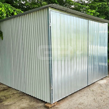 Ogłoszenie - Garaż blaszany 3×5 m – II gatunek – idealny na budowę – wolnostojący – brama – dach jednospadowy GB115 - Koszalin - 1 890,00 zł