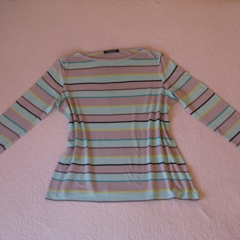 Ogłoszenie - Lekka bluzka z długim rękawem, rozm. L w popielato-miętowe paski - Kraków - 26,00 zł