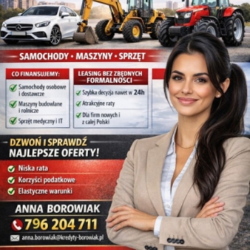 Ogłoszenie - SZEROKA OFERTA LEASINGU DLA KLIENTÓW Z CAŁEJ POLSKI!