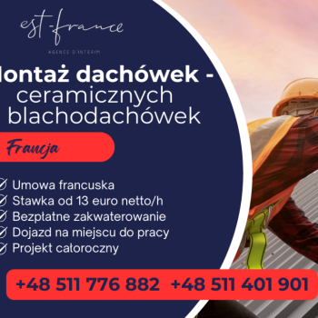 Ogłoszenie - PRACA WE FRANCJI - DEKARZ!