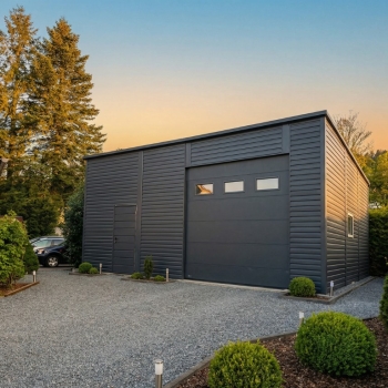 Ogłoszenie - Garaż Blaszany 8x7 m HALA Brama Segmentowa SPAD TYŁ Premium