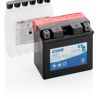 Ogłoszenie - Akumulator motocyklowy EXIDE ETZ7-BS YTZ7-BS 12V 6Ah 100A EN P+