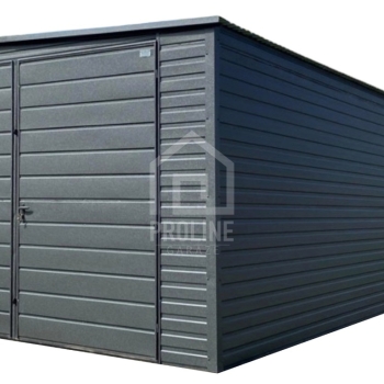 Ogłoszenie - Garaż blaszany 4x9m - brama dwuskrzydłowa - antracyt - dach spad w bok PLG221