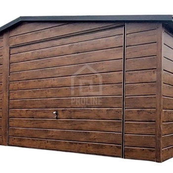 Ogłoszenie - Garaż blaszany 6X6m –  brama uchylna – drzwi - 2x okno - drewnopodobny - dach dwuspadowy - rynny PLG240 - Tomaszów Mazowiecki - 14 100,00 zł