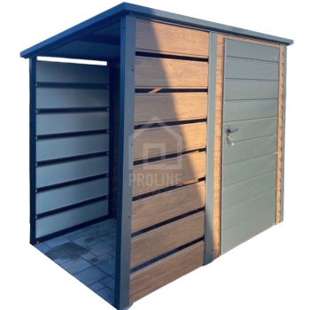 Ogłoszenie - Schowek – domek ogrodowy 1,5×1,5 – wiata 1×1,5 – drzwi – drewnopodobny – dach spad w tył PLG245 - Mława - 3 700,00 zł